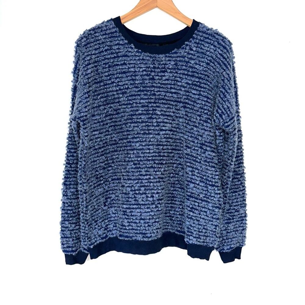 Just Female Blue Wool Blend Diva Fuzzy Sweater Pullover Size Small